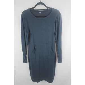 Viishow Dress Women's M Navy Blue T-Shirt Long‎ Sleeve Pocket Sheath